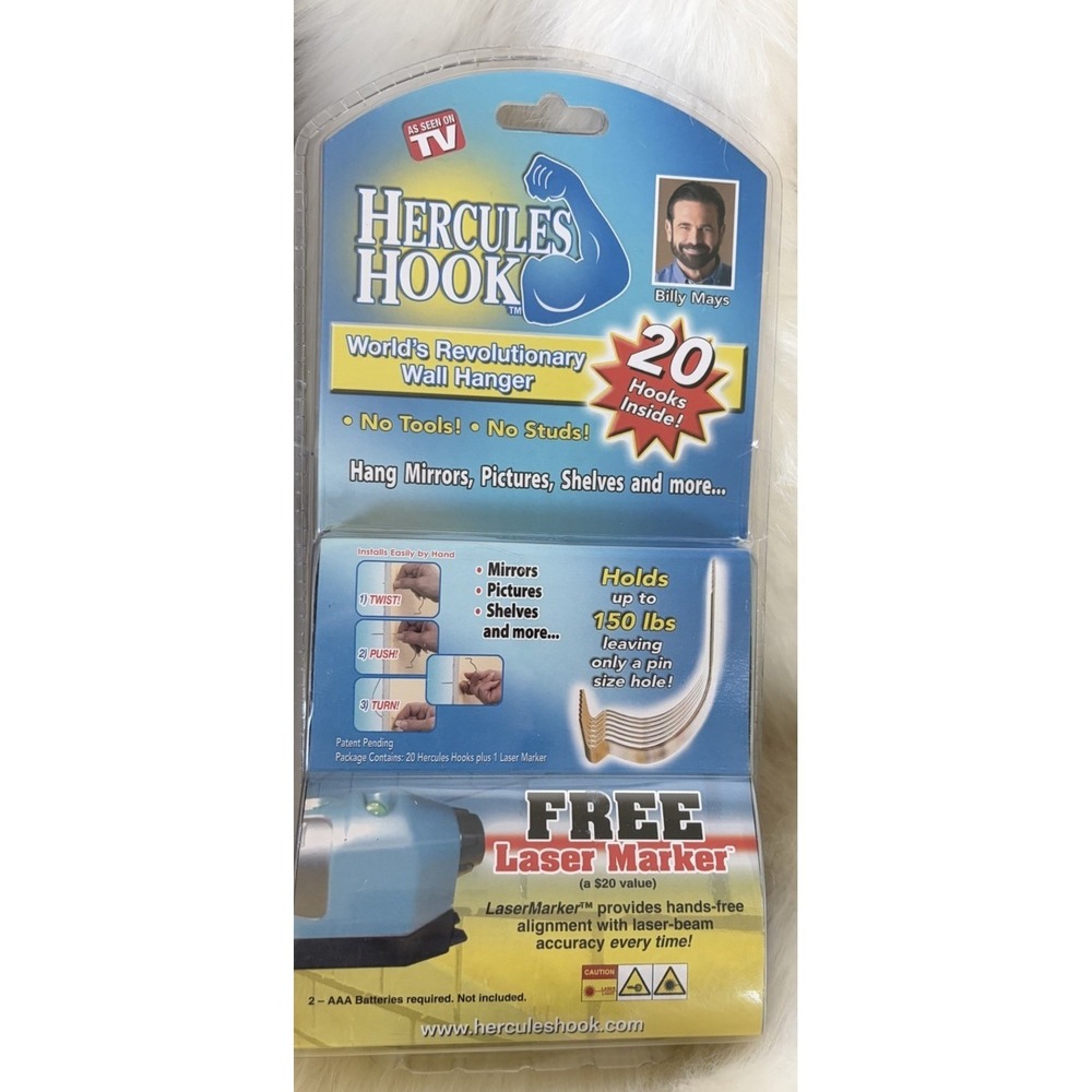New! Hercules Hook Home House Wall Art Shelf Hanger Laser Marker As Seen On TV